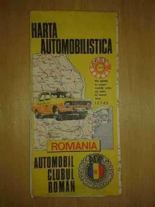 Manusi din piele pentru soferii Automobil Club Roman + harta ACR anii 70