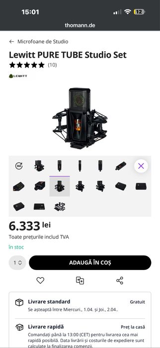 Microfon pentru studio Lewitt Pure Tube