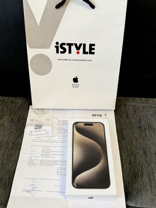 КАТО НОВ 256GB iPhone 15 Pro Гаранция iStyle 2025г. Natural | Сив