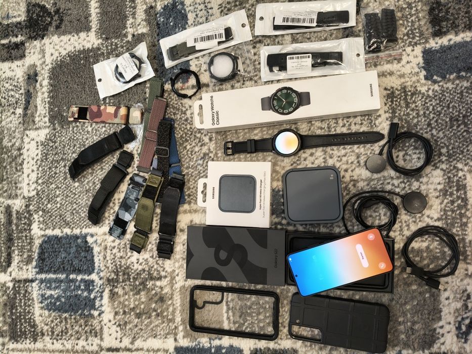Samsung Galaxy S22, Galaxy watch 6 classic impecabil, incarcator wireless Samsung