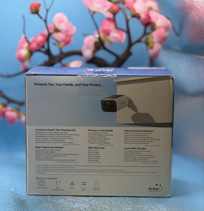 НОВО!!! Безжична соларна камера Eufy SoloCam S220, 2K, 8GB, AI, IP67