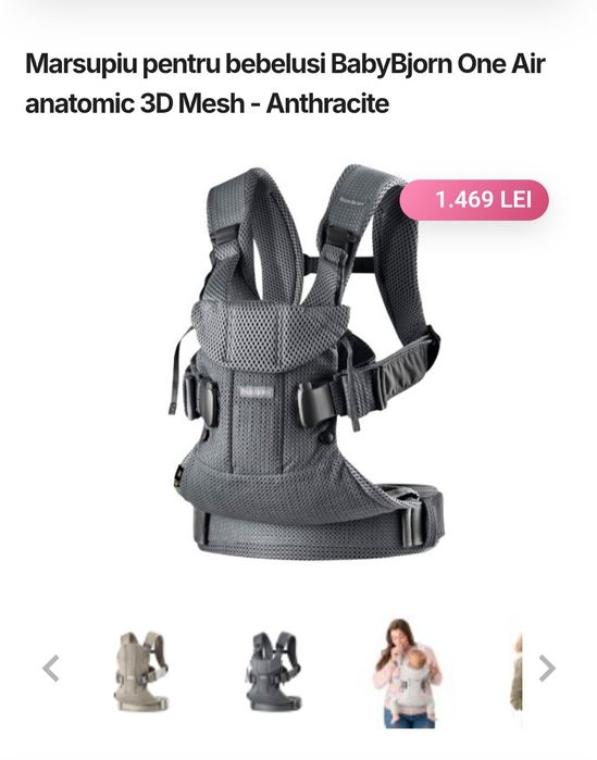 Marsupiu anatomic BabyBjorn One Air 3D Mesh
