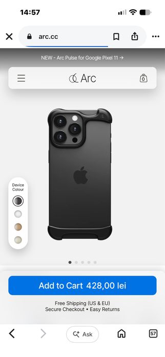 Husa Arc Pulse Matte Black