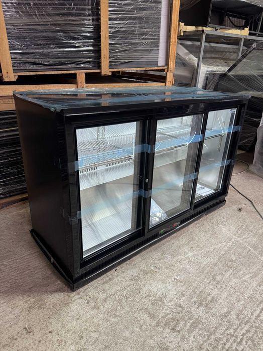 Vitrină frigorifică minibar 330L cu uși glisante sticlă dublă