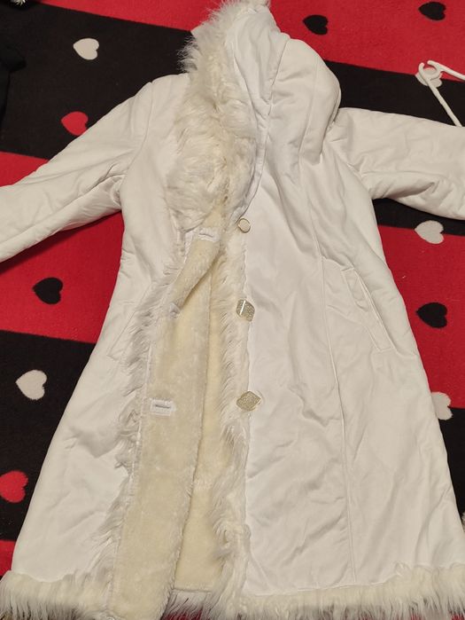 Palton alb mas M
