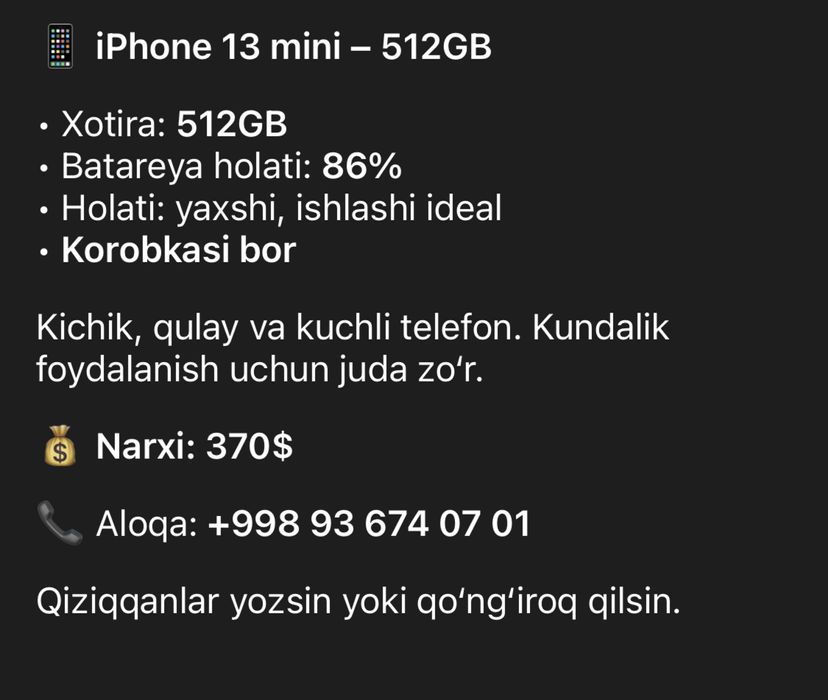Iphone 13 mini 512gb 86%