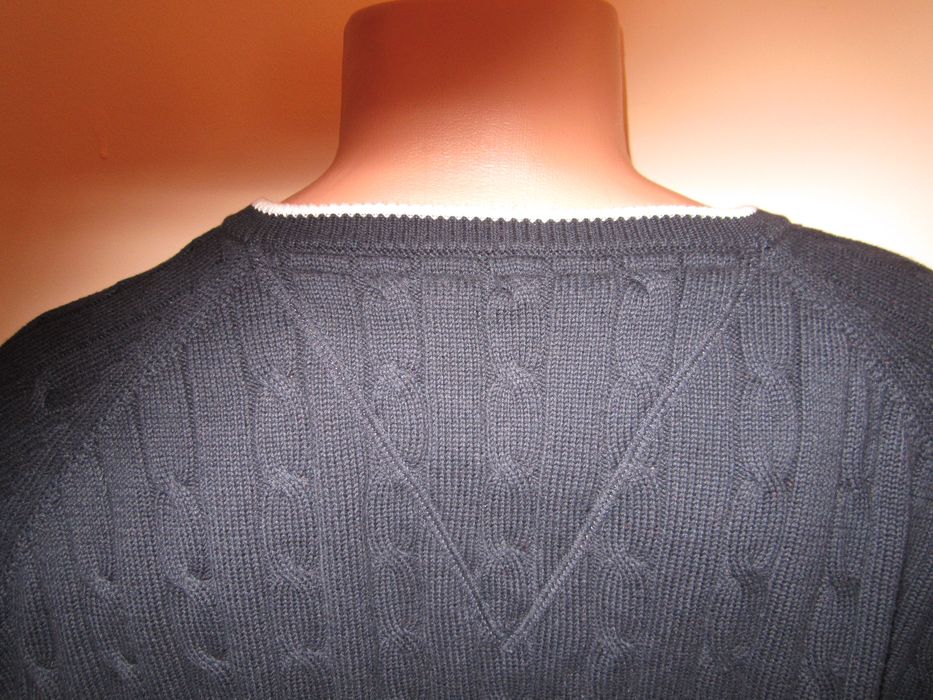 НОВ луксозен тъмно син яхтаджийски шпиц пуловер ANDREW JAMES размер XL