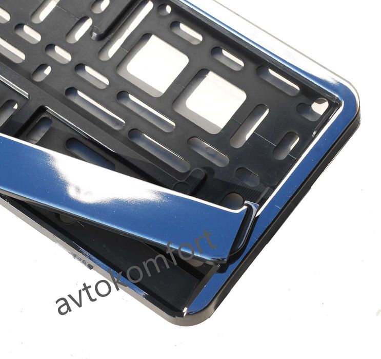 Хромирана Поставка Регистрационен Номер Черен Пластмасова За Автомобил