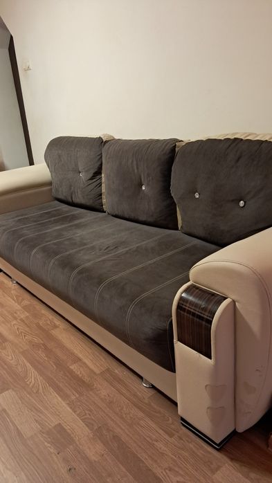 Set Canapea 3 locuri extensibilă, canapea 2 locuri fixă