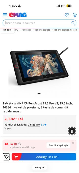 Tableta grafica xp-pen artist 15.6pro v2