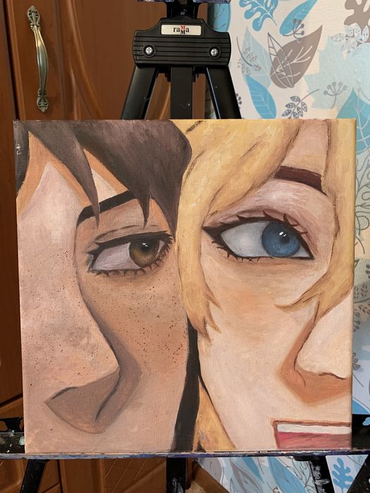 Картина гуашью «Имир и Хистория»