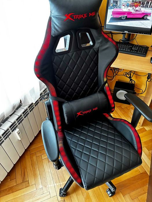 НОВ Геймърски стол - Светещ с дистанционно