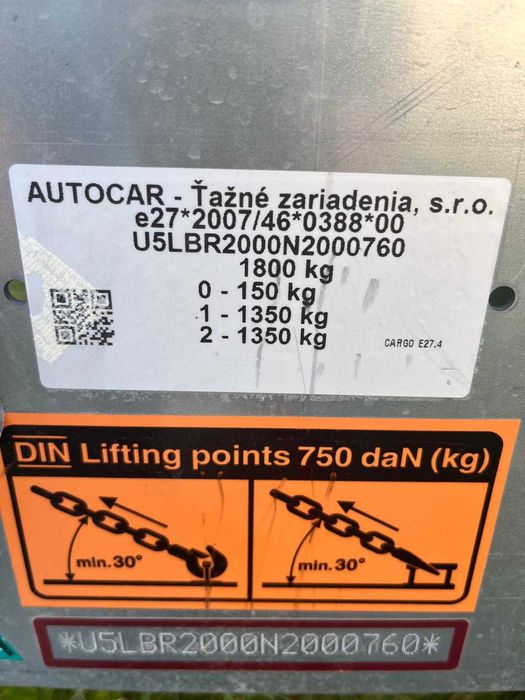 REMORCA APICOLĂ 2700kg TARATĂ la MMA 1800kg, se conduce cu  PERMIS CAT. B