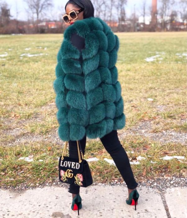 Елек дълъг естествен косъм S размер