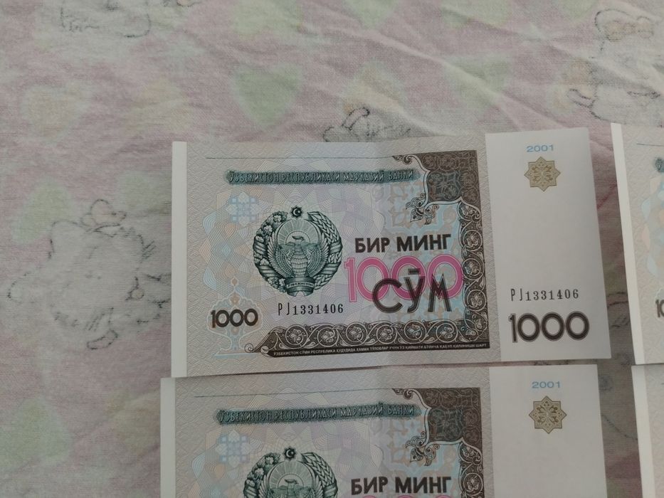 1000 somlik yangi selkiy kupyuralar sotiladi. 15 dona