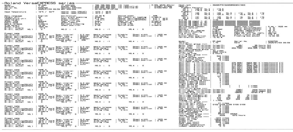 Imprimanta Ecosolvent Roland VersaEXPRESS RF-640 - 1.6m - impecabila