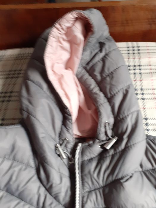 Geaca de dama cu gluga de la orsay culoare gri -argintiu