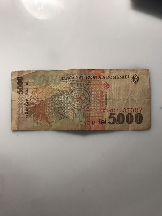 vand bacnota de 5000 de lei (bani vechi)