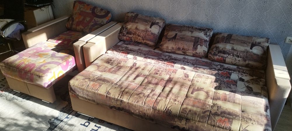 Диван с креслом раскладные