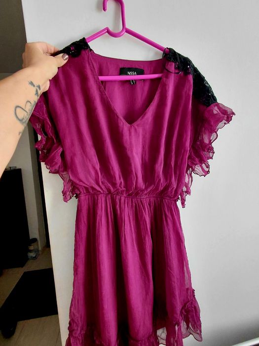 Rochie Nissa matase naturala
