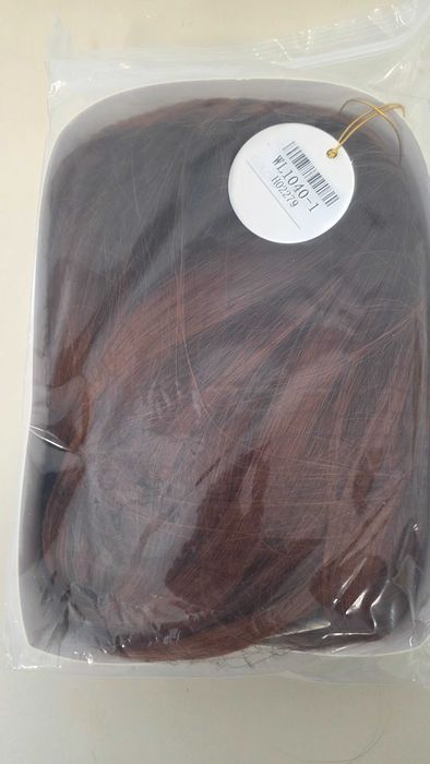 Perucă Haircube lungă dreaptă castaniu arămiu / roșcat – breton lateral