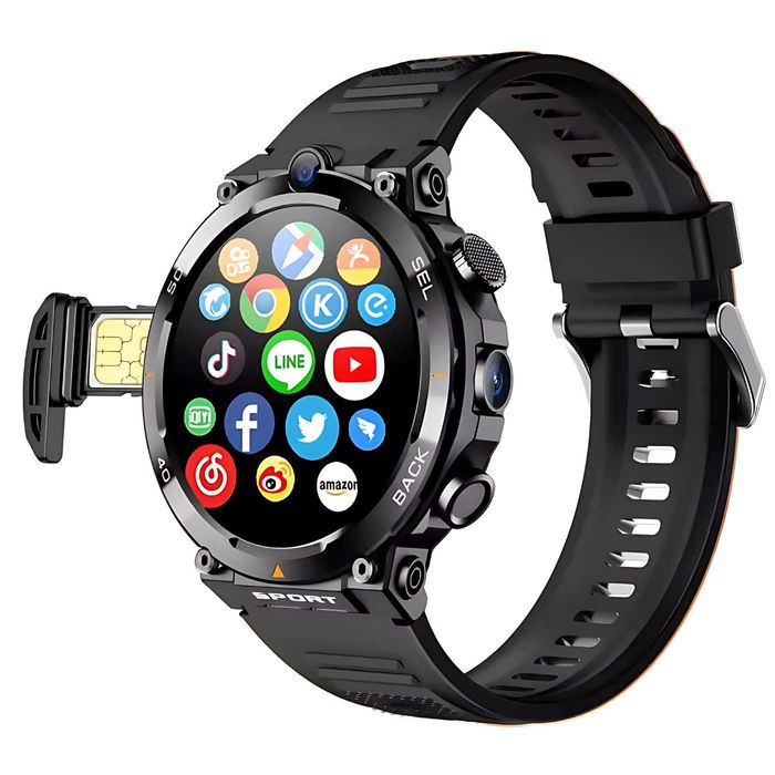 Ceas Smartwatch 4G LTE SIM Watch Phone , Apel Video, Navigatie GPS, WiFi Camera 3-7 Mpx, Sistem Operarare Android 9.0, Aplicatii Sociale