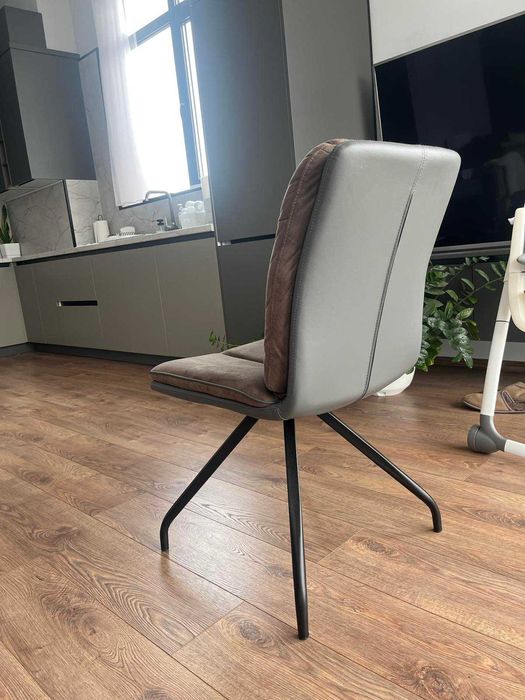 трапезни столове 46/66/88 метални крака, еко кожа и дамаска