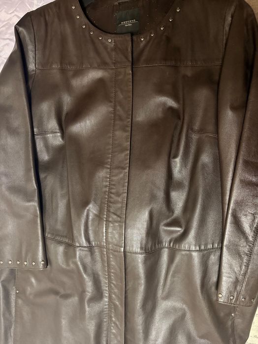 Max Mara Кожаная удлиненная куртка