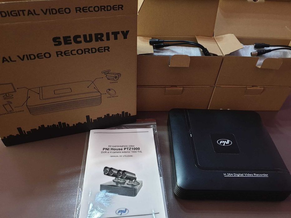 Kit Supraveghere Video PNI, DVR+ HDD WD 1TB, 4 camere noi
