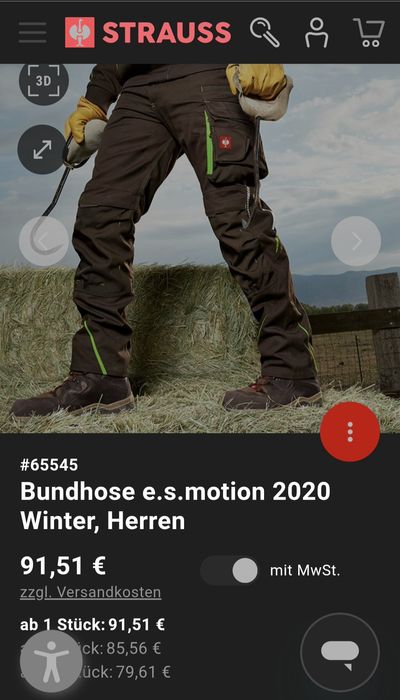 Pantaloni Engelbert Strauss Motion 2020 Cordura, salopeta nr. 158-164 EU sau mărimea XS/S unisex