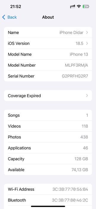 IPhone 13 128gb midnight