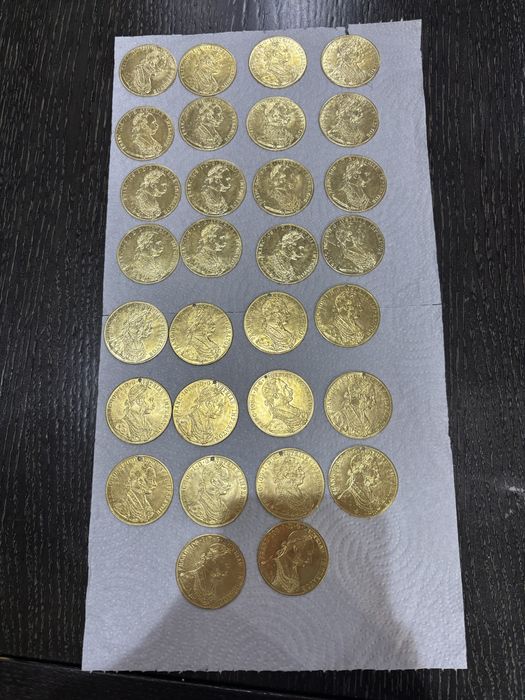 Vand monede placate cu aur de 24k Frank Iosif 4 ducat