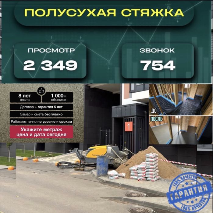 Стяжка пола  недорого