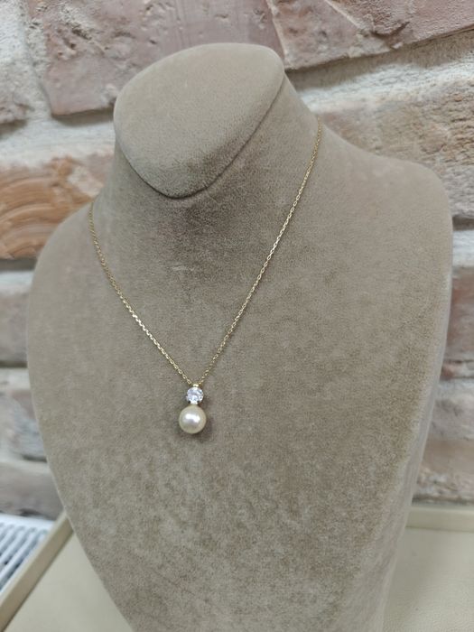 Lanț aur 18k cu pandantiv perla2.73gr (r)