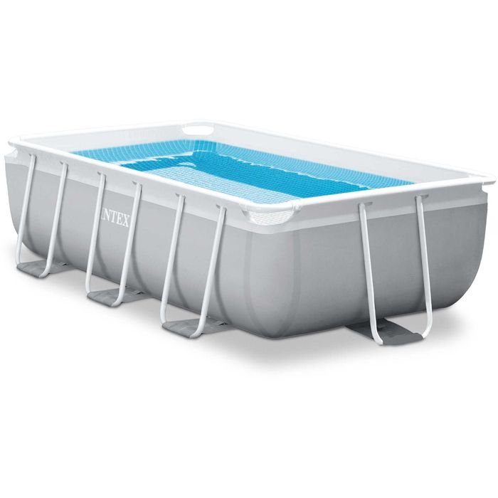 Piscina rectangulara cu cadru metalic Prism Frame Intex 26784NP, 300x175xH80 cm, include pompa cu filtru 28604 (2.006 l) si scara acces - RESIGILAT