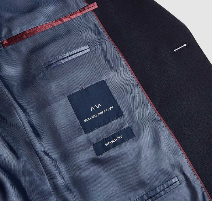 Sacou blazer de lux 44 XL Eduard Dressler lana moale respirabila navy