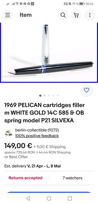 Stilou Pelikan 21 Silvexa Colecție 1969