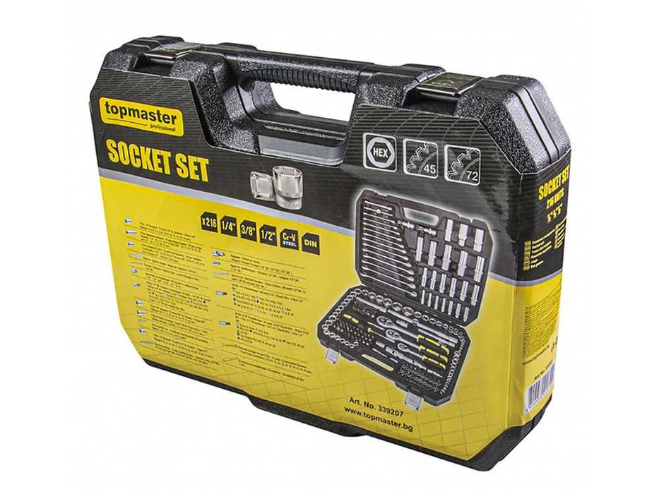 Гедоре 216 части, 1/2", 1/4", 3/8", Topmaster TMP 339207