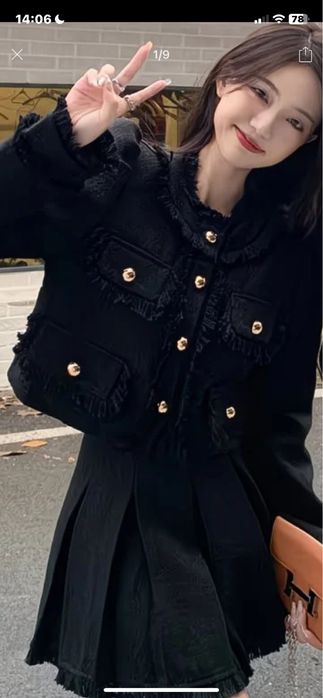 твидовый черный пиджак