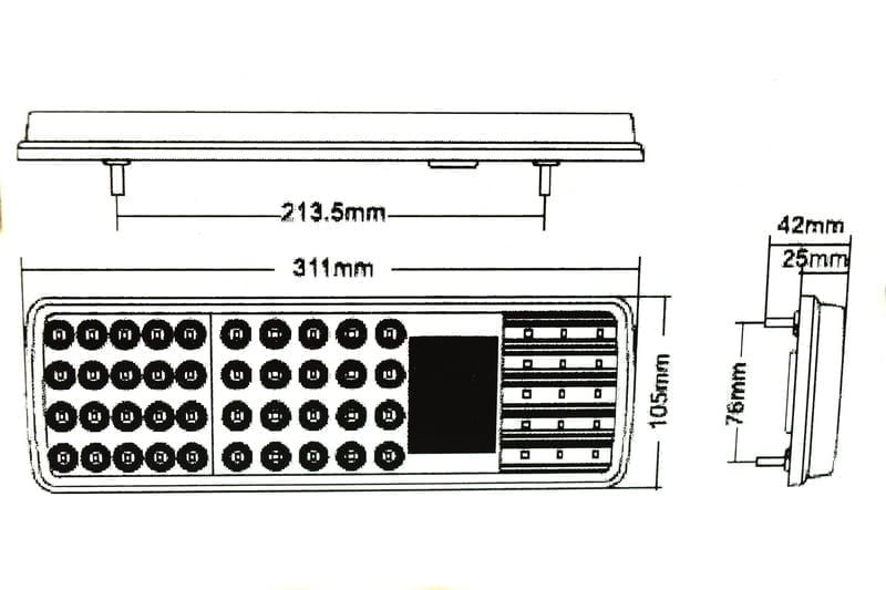 Lampa stop SMD Voltaj 12V-24V Nr. led-uri: 55 SMD Rezistenta la apa