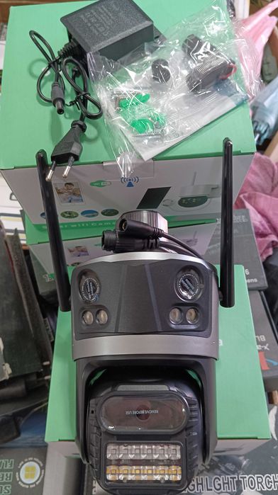 Тройна IP камера WiFi приложение iCSee безжична камера 12MP