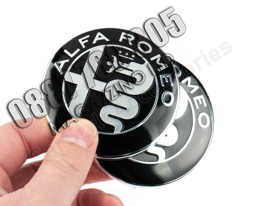 2 бр. Емблеми Алфа Ромео Предна и Задна 147, 156, 159, Brera, Mito
