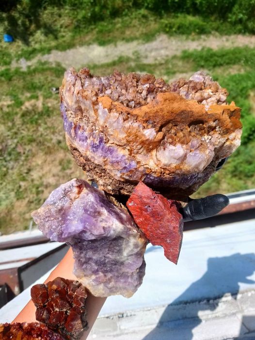 Лот минерали от България друза Аметист кварц кристали малахит