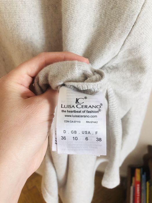 Pulover maneci 3/4, lana&matase&casmir, marimea 38