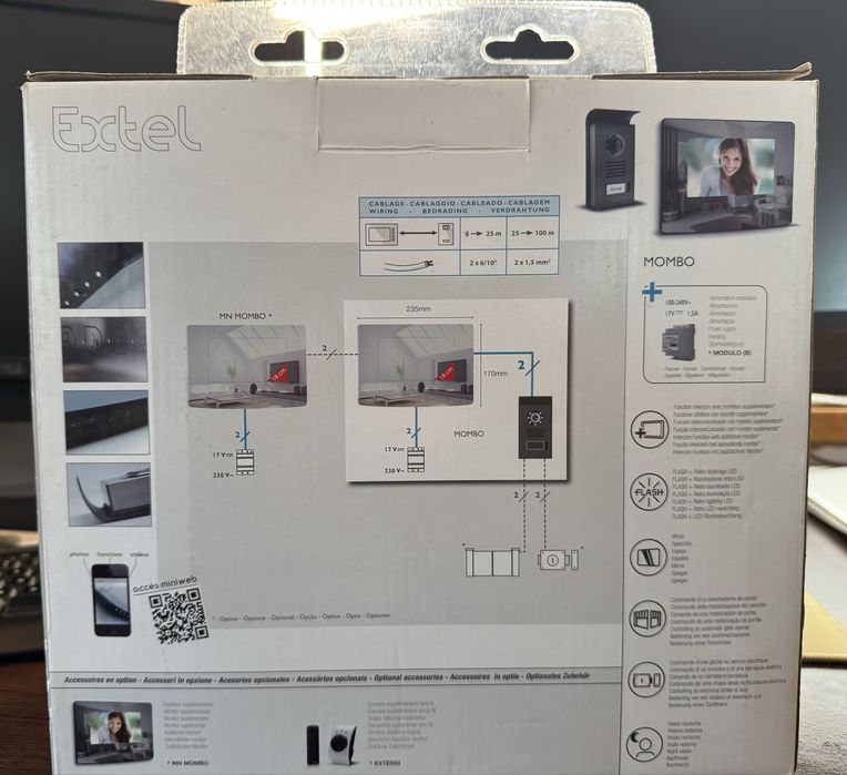 Interfon nou - sigilat - Extel MOMBO - Ecran interior tip oglinda