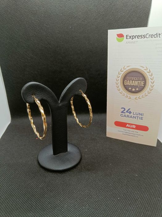 Cercei aur 14K 5.37g (Ag16 Moldova b33421) - Garantie 2 ani!