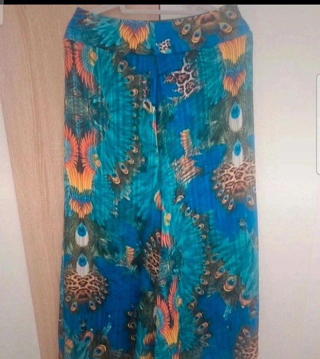 Pantaloni dama model palazzo din mătase