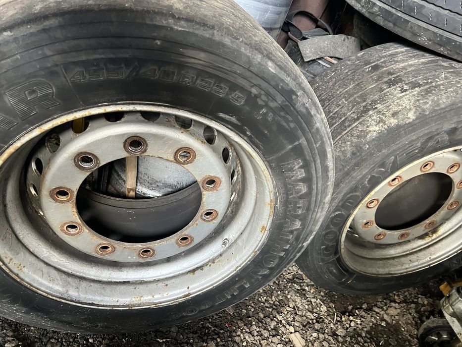 Jante + cauciucuri semiremorca mega