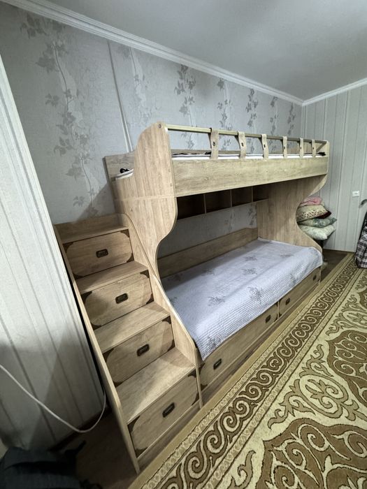 Мебель детская кровать двухярусная с матрасом