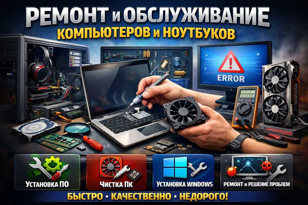 Ремонт и обслуживание компьютеров и ноутбуков
